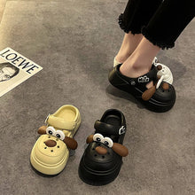 Cute DIY Cartoon Dog Fashion Clogs For Women Summer Platform Sandals Thick Sole Female Leisure Garden Shoes Home Street Slippers