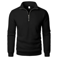 Spring and Autumn new casual half zipper stand up collar hoodie trend simple and loose oversized fleece men's hoodie