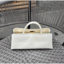 Women Long Saddlebag Leather Clutch Bag Horizontal Square  Handbag Magnetic Suction Clip Wallet Minimalist Shoulder Underarm Bag