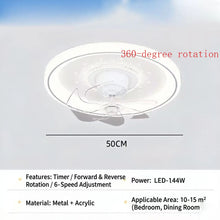 LED Modern Ceiling Fan Light, 360 ° Rotation Function, with Light, Remote Unlimited Adjustment, Bedroom Decorative Lighting