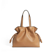 2025 High-End Women's Bucket Bag Lady Unique Drawstring Pleated Shoulder Bag Soft Split Cowhide Leather Cloud Tote Handbag New