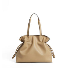 2025 High-End Women's Bucket Bag Lady Unique Drawstring Pleated Shoulder Bag Soft Split Cowhide Leather Cloud Tote Handbag New