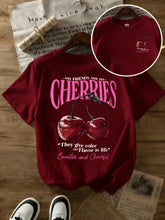 Summer Sweeter Cherries Prints T-Shirts Womens Cotton Oversized T Shirts Basic O-Neck Short Sleeve Tops Casual Woman Clothes