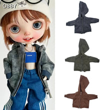 For Blythe DLL Zsiga Oversized Casual Jacket Hoodie For OB22/24 1/6 BJD Azone Dolls Handmade Clothes Dressing Doll Clothing
