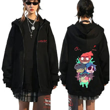 Rock Band Gorillaz Demon Days Eyes Graphic Zipper Hoodie Men Hip Hop Fashion Oversized Zip Up Jacket Unisex Zip Up Sweatshirt