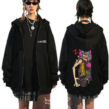 Rock Band Gorillaz Demon Days Eyes Graphic Zipper Hoodie Men Hip Hop Fashion Oversized Zip Up Jacket Unisex Zip Up Sweatshirt