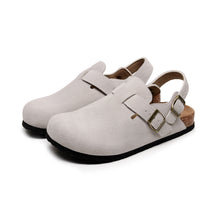 Women's Suede Clogs - Adjustable Slingback Clog Sandal with Buckle, Memory Foam, Wide Widths