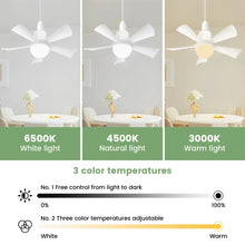 LED Ceiling Fan Light E27 with Remote Control 3 Colors for Dimmable Suitable for Living Room Bedroom Kitchen Study Household Use