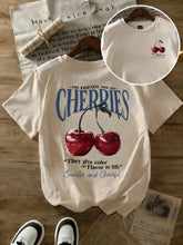 Summer Sweeter Cherries Prints T-Shirts Womens Cotton Oversized T Shirts Basic O-Neck Short Sleeve Tops Casual Woman Clothes