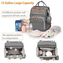 Diaper Bag Waterproof Diaper Bag Backpack Moms Dads With USB Charging Port Baby Shower Gifts Large Capacity Diaper Backpack Grey