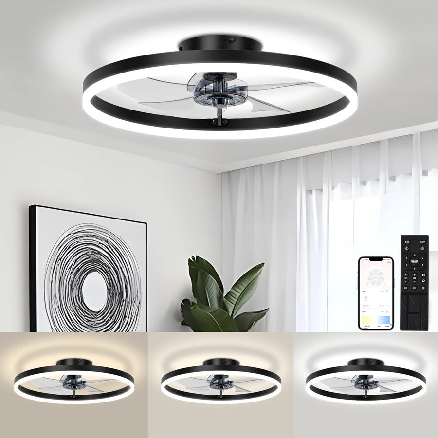 LED Ceiling Light Ceiling Fan Modern Simple Home Bedroom Remote Control Dimmable Fan Light