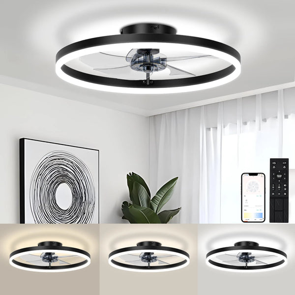 LED Ceiling Light Ceiling Fan Modern Simple Home Bedroom Remote Control Dimmable Fan Light