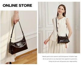 Soft Genuine Leather Lady Daily Commute Handbag Multi-functional Casual Shoulder Bag Women 2026 New Minimalist Crossbody Bags
