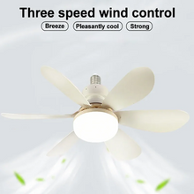 LED Ceiling Fan Light E27 with Remote Control 3 Colors for Dimmable Suitable for Living Room Bedroom Kitchen Study Household Use