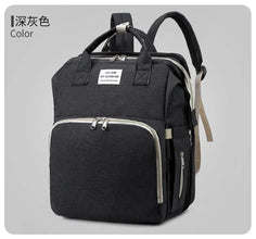 Large Capacity Mommy Diaper Backpack with Changing Mat Foldable Baby Bed Nursing Bag for Milk Bottle Storage