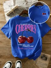 Summer Sweeter Cherries Prints T-Shirts Womens Cotton Oversized T Shirts Basic O-Neck Short Sleeve Tops Casual Woman Clothes