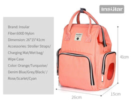 Insular Thermal Bag For Baby Strollers And Feeding Bottles Baby Diaper Backpack Mother Nappy Travel Bags Baby Nappies Handbag