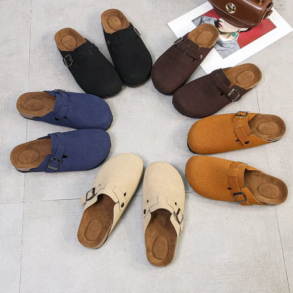 Fashion Shevalues Clogs Women Men Classic Cork Mules Suede Slippers Cork Clogs Slippers Antislip House Sandals with Arch Support