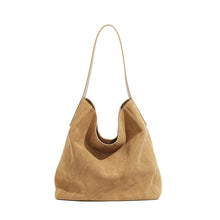 2026 Women's Frosted Leather Tote Bag Large Capacity Soft Suede Bucket Handbag Lady Minimalist Underarm Hobo Shoulder Bag
