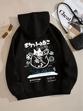 Japan Style Black Cat Hoodie Men Women Outdoor Street Casual Fashion Sport Cartoon Longsleeve Adult Autumn Winter Sweatshirt Top