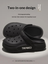 Men's clogs for summer outerwear with a thick-soled and anti-slip beach feel, double-layered flip-flops and couple slippers gift