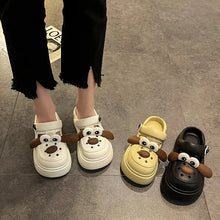 Cute DIY Cartoon Dog Fashion Clogs For Women Summer Platform Sandals Thick Sole Female Leisure Garden Shoes Home Street Slippers