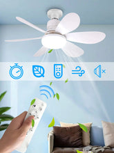 LED Ceiling Fan with Light and Remote Control 30W 40W Dimmable E27 Socket Ceiling Fan for Bedroom Living Room 6 Blades 3 Speed