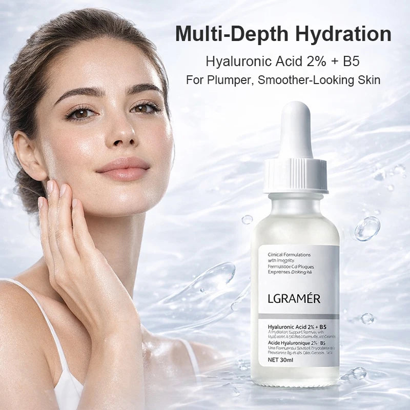 2% Hyaluronic Acid + B5 Serum Moisturizing Nourishing Dry Smooth Face Skin Care Pore Shrinking Moisturizing Serums Skincare 30ml