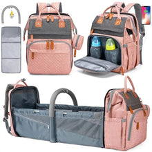 Changing Bag Backpack Baby Changing Backpacks with Large Capacity Portable Travel Nappy Bag with Foldable Cot with Multifunctional Baby Bags and Mobile Changing Mat Baby Bed Backpack
