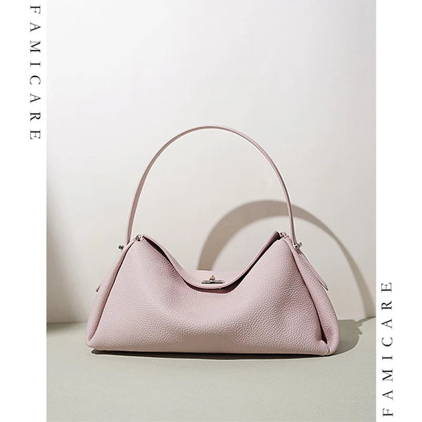 Minimalist Lady Soft Genuine Leather Pillow Crossbody Bag Women's Convertible Shoulder Bags 2026 New Chic Solid Color Handbag