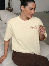 Retro 100% Pure Cotton American Pink orchid Summer New Cute Casual Women's Oversize T-shirt