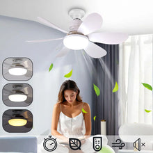 LED 40W ceiling fan light E27 with remote control for dimming, suitable for living room, study, household use, 85-265V