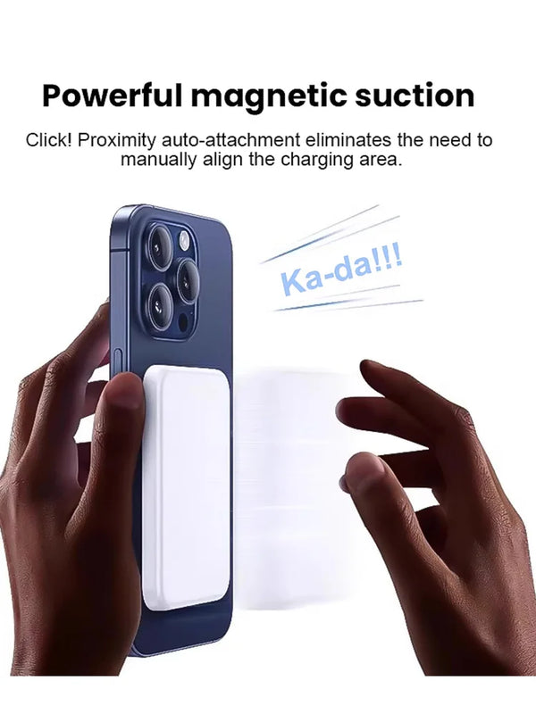 10000mAh Magnetic Wireless Power Bank, 15W Fast Wireless & 22.5W PD Fast Charging Portable External Battery Pack, Built-in USB C Cable for Smartphones, Travel Essentials