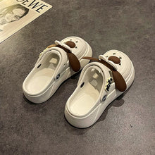 Cute DIY Cartoon Dog Fashion Clogs For Women Summer Platform Sandals Thick Sole Female Leisure Garden Shoes Home Street Slippers