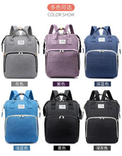 Large Capacity Mommy Diaper Backpack with Changing Mat Foldable Baby Bed Nursing Bag for Milk Bottle Storage