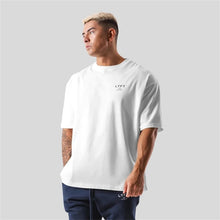 ONE POINT LYFT Print Big T Shirt Men Running Sport Gym Fitness Training Oversized 100% Cotton T-shirt Mens Bodybuilding Tee Tops