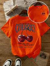 Summer Sweeter Cherries Prints T-Shirts Womens Cotton Oversized T Shirts Basic O-Neck Short Sleeve Tops Casual Woman Clothes