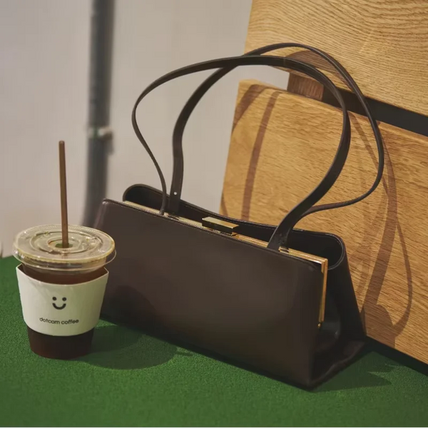 Women Long Saddlebag Leather Clutch Bag Horizontal Square  Handbag Magnetic Suction Clip Wallet Minimalist Shoulder Underarm Bag