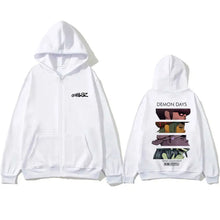 Rock Band Gorillaz Demon Days Eyes Graphic Zipper Hoodie Men Hip Hop Fashion Oversized Zip Up Jacket Unisex Zip Up Sweatshirt
