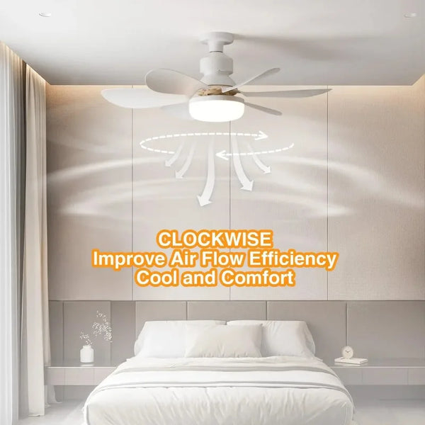 LED 30W Ceiling Fan Light E27 with Remote Control for Dimming Suitable for Living Room Study Household Use 85-265V 선풍기