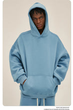 ZODF New Thick 350gsm Fleece Hooded Hoodies For Men Unisex Winter Oversized Loose Basic Solid Sweatshirts Pullovers Coats HY0631