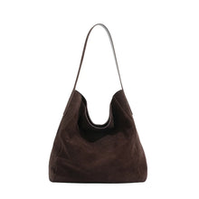 2026 Women's Frosted Leather Tote Bag Large Capacity Soft Suede Bucket Handbag Lady Minimalist Underarm Hobo Shoulder Bag