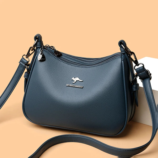 Luxury Designer Women's Handbag High-Quality Leather Retro Minimalist Crossbody Shoulder Bag Female Purse