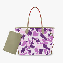 Customized Minimalist Madam Shoulder Tote Bag Green Camo Handbags and Purse Madam 2pcs Cloud Camo PU Leather Purse and Wallet