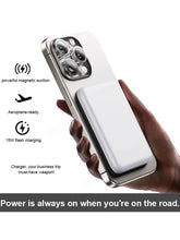 10000mAh Magnetic Wireless Power Bank, 15W Fast Wireless & 22.5W PD Fast Charging Portable External Battery Pack, Built-in USB C Cable for Smartphones, Travel Essentials