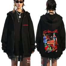 Rock Band Gorillaz Demon Days Eyes Graphic Zipper Hoodie Men Hip Hop Fashion Oversized Zip Up Jacket Unisex Zip Up Sweatshirt