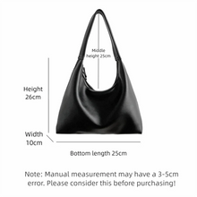 New Double Zipper Leather Hobo Bag Small Size Slouchy Design Shoulder Purses Minimalist Slouchy Tote Handbag Women's Fashion