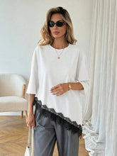2026 Summer New Arrival Women's Oversized Ruffle Print Leopard Print Padded Lacing Loose Fit T-Shirt