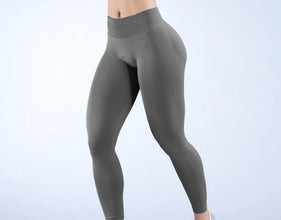 Logo Seamless Women's Solid Waist Yoga Pants Three-Section Waist Sexy Hip-Lifting Tight Sports Fitness Exercise Pants