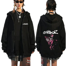 Rock Band Gorillaz Demon Days Eyes Graphic Zipper Hoodie Men Hip Hop Fashion Oversized Zip Up Jacket Unisex Zip Up Sweatshirt